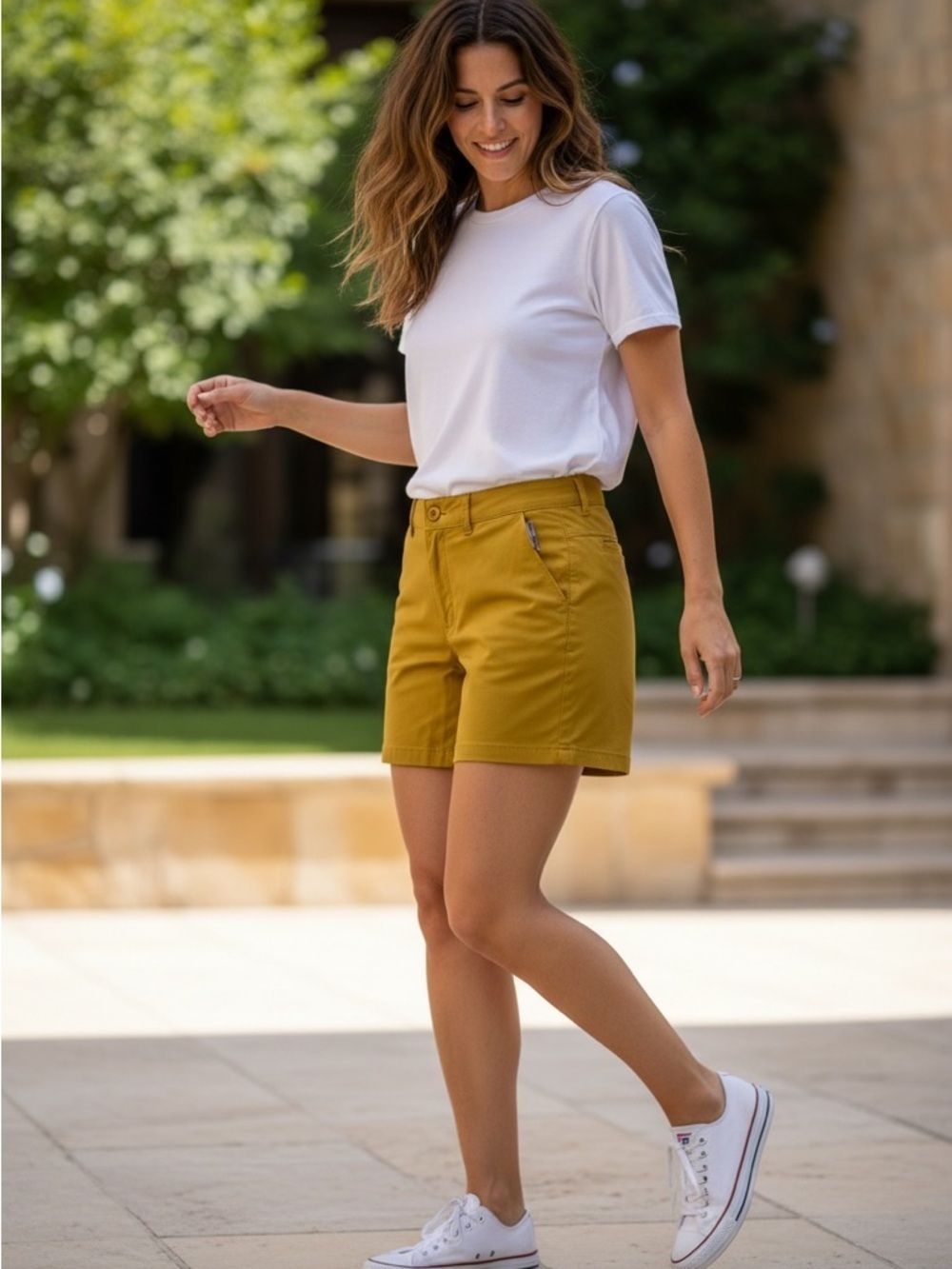 Eddie Bauer Mustard Yellow Cargo Shorts